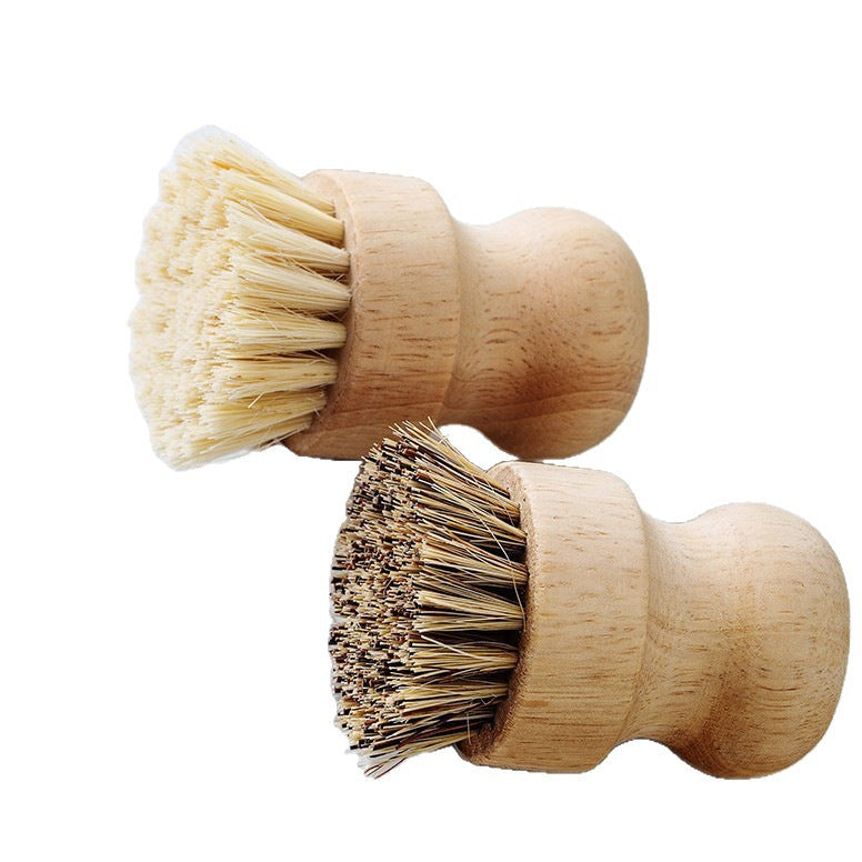 Natural Wooden Dish Scrub Brush with Coconut and Sisal Bristles
