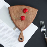 Fan Shaped Wooden Cutting and Serving Board with Hanging Handle