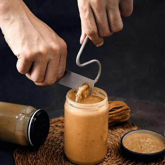Stainless Steel Jar Stirrer – S-Shaped Mixing Tool for Nut Butter, Jam & Sauces