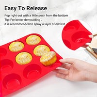 12 Cavity Silicone Bread Baking Mold for Mini Cakes and Pastries