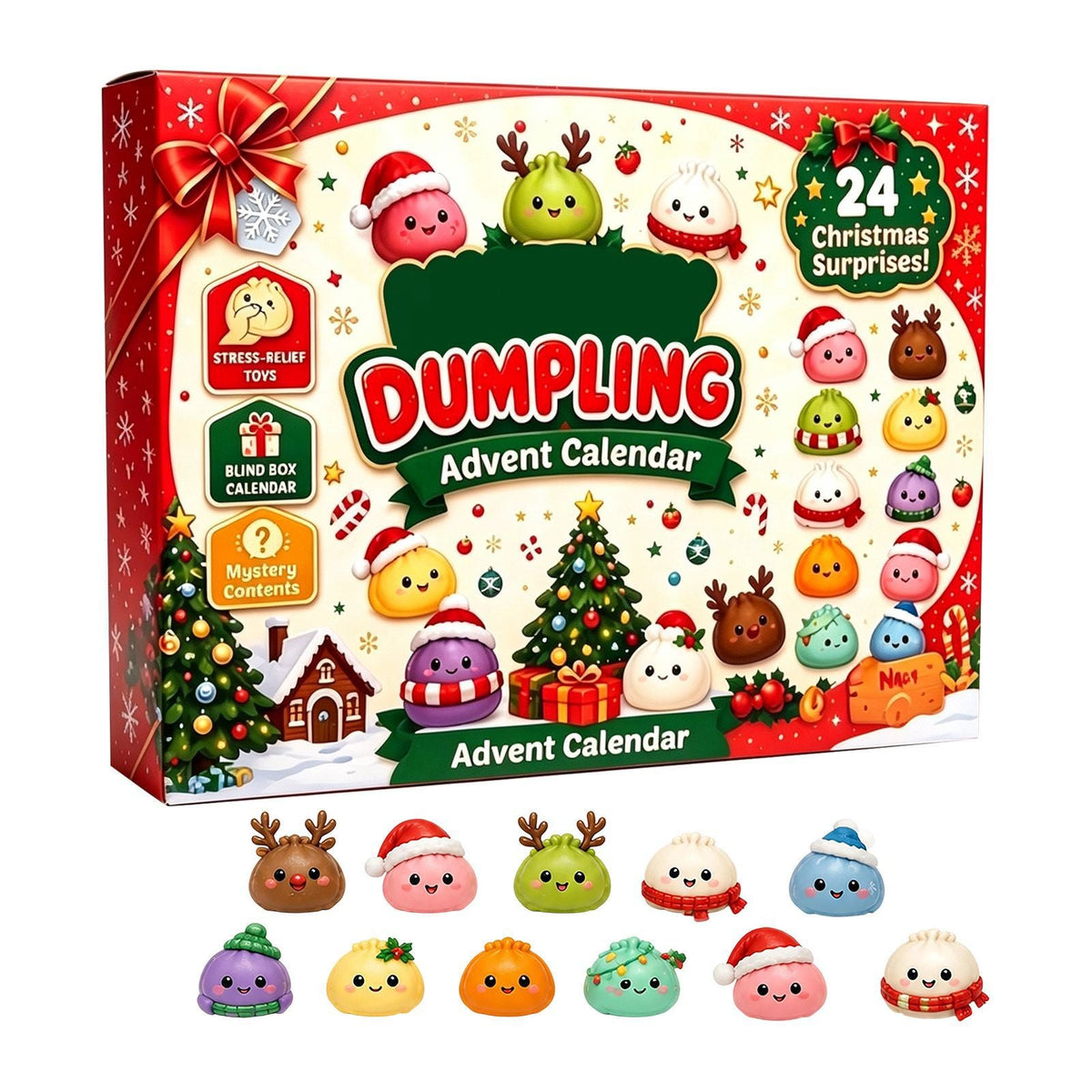 Christmas Advent Calendar – 24-Day Mystery Squishy Toy Countdown Calendar