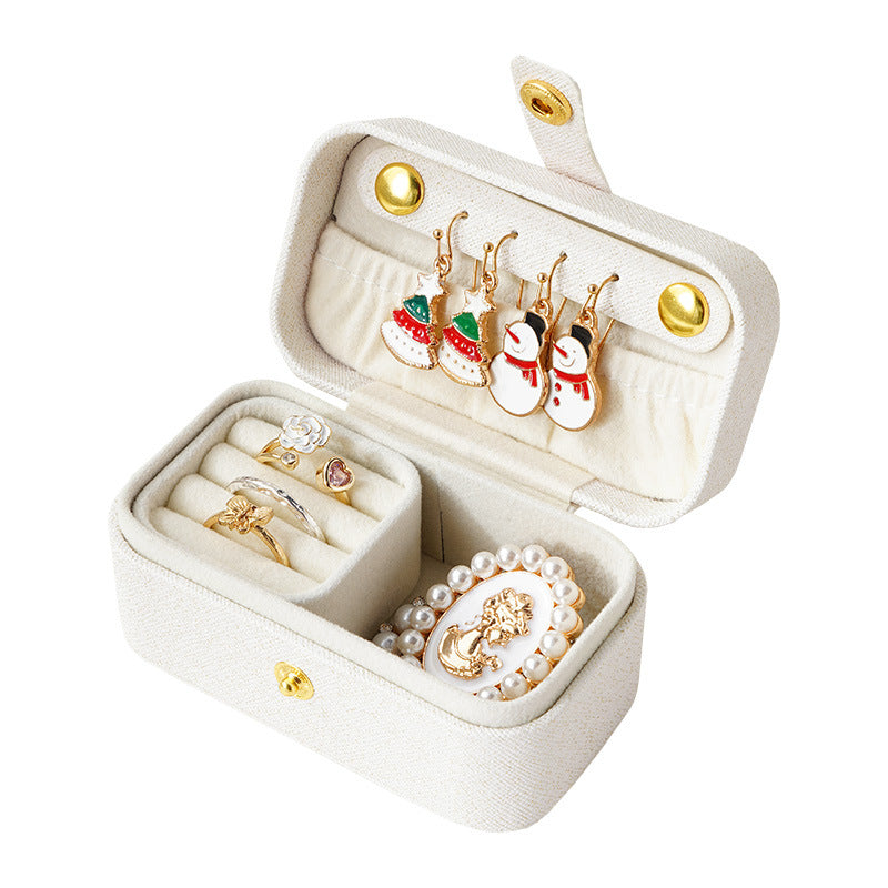 Pearlescent PU Travel Jewelry Box with Soft Lined Interior