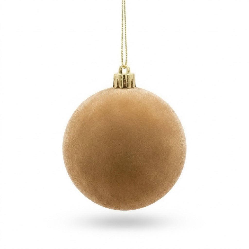Velvet-Look Christmas Ball Ornaments for Cozy Holiday Styling, 8 cm Baubles
