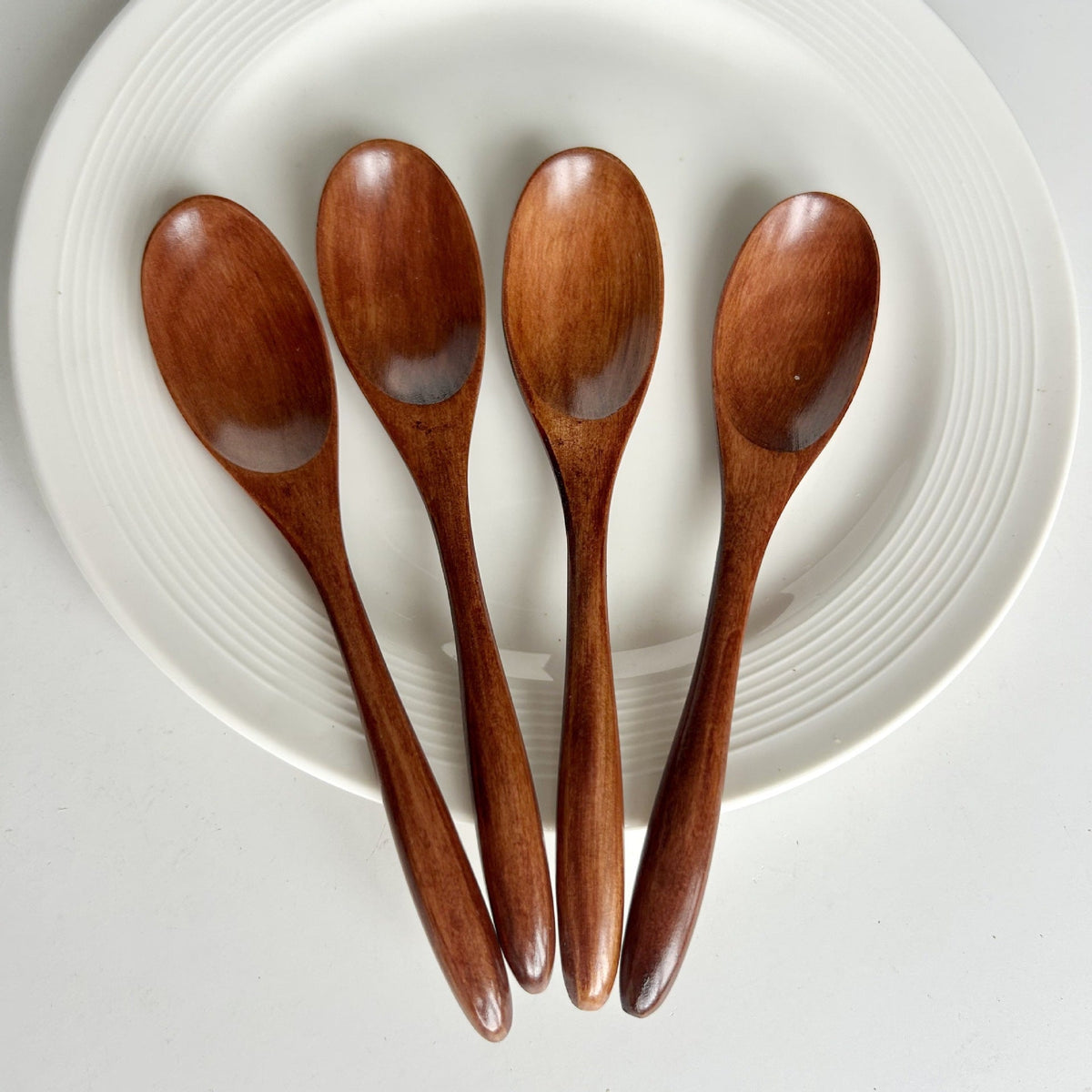 Solid Nanmu Wood Spoon with Natural Grain for Coffee and Desserts