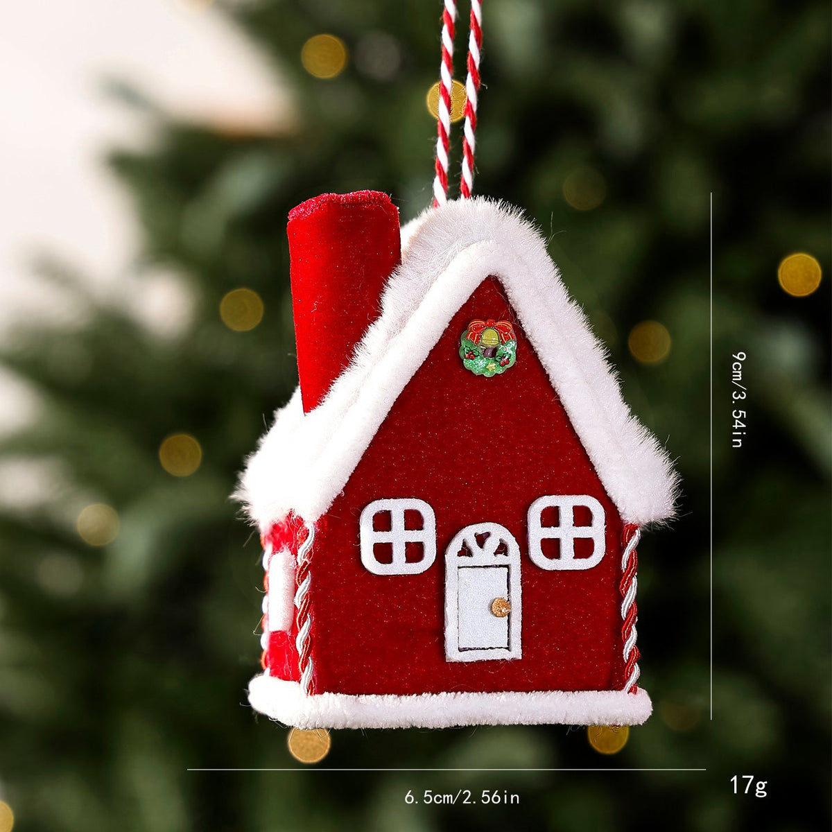 Mini Christmas House Hanging Ornament Fabric Gingerbread Cottage
