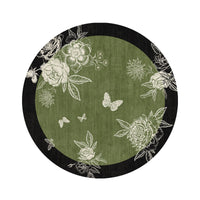 Round Floral Placemat – Green Botanical Table Mat