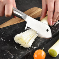Stainless Steel Green Onion Shredder with Serrated Blade