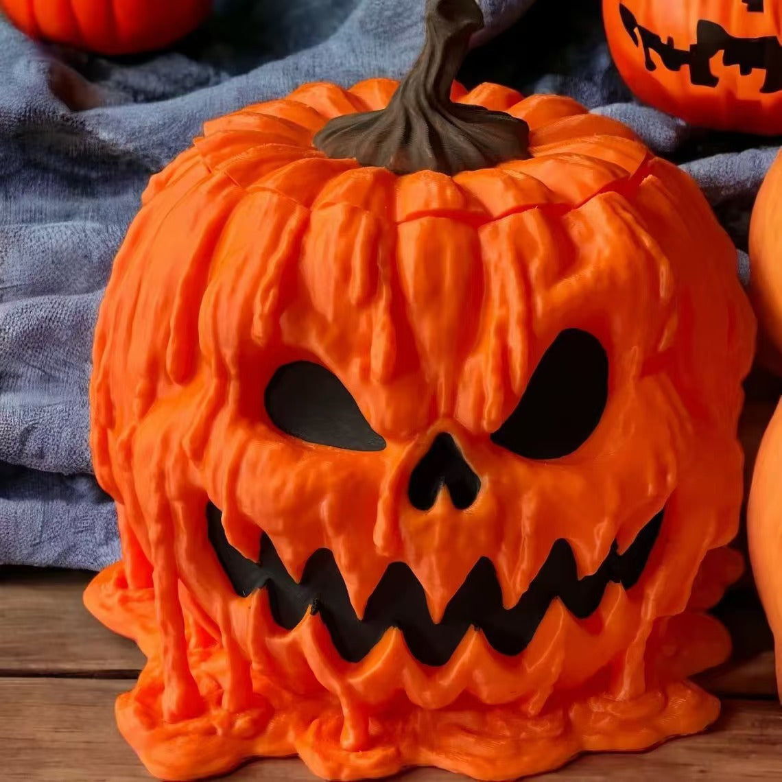 Halloween Pumpkin Candy Bowl with Lid – Resin Tabletop Decoration