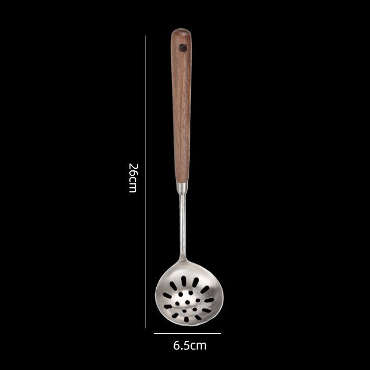 Walnut Handle Ladle and Slotted Spoon Kitchen Utensils