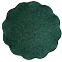 Scalloped Round Placemat – Woven Table Mat  for Dining Tables, Plates & Home Table Settings