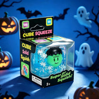 Halloween Square Squishy Toy, 5.5 cm TPR Stress Relief Cube, Boxed Sensory Fidget Toy