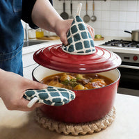 Padded Pot Handle Cover, Fabric Lid Holder for Dutch Ovens & Casserole Pots