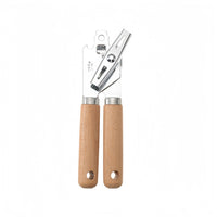 Multifunction Stainless Steel Can Opener & Bottle Opener with Wooden Handle