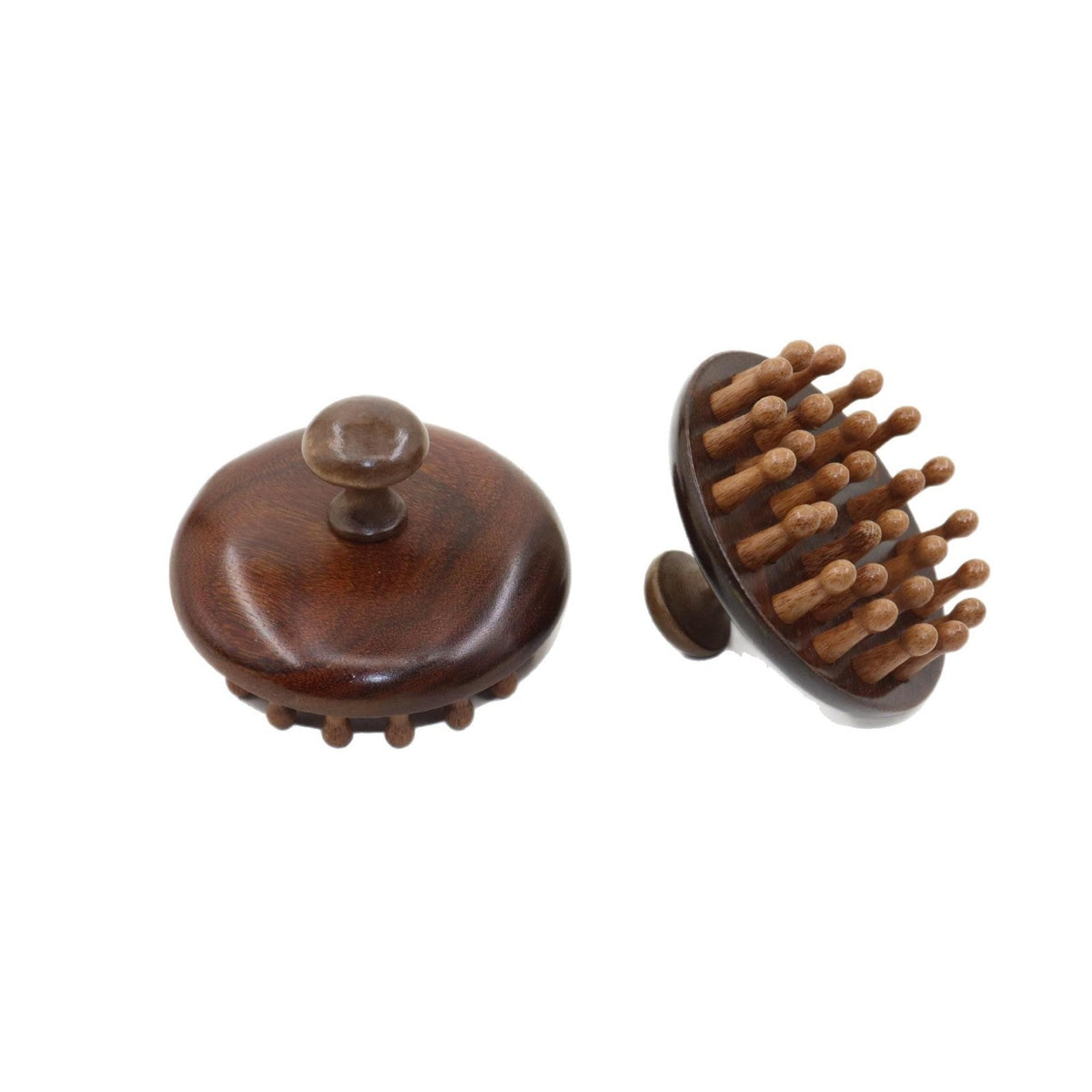 Natural Sandalwood Scalp Massage Brush  Wooden Head Massager