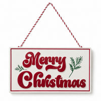 Metal Christmas Hanging Sign – Merry Christmas Wall Door Decoration Holiday Ornament for Home, Party & Seasonal Decor