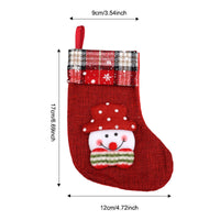 Mini Christmas Stocking Ornament Fabric Santa Claus Holiday Hanging Decoration