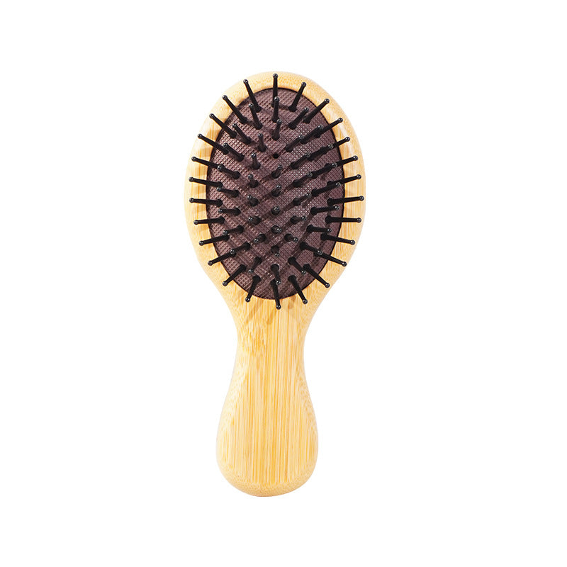 Mini Bamboo Scalp Massage Hair Brush Oval Air Cushion Comb Portable Hair Care Brush