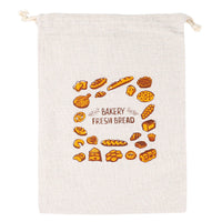 Reusable Cotton Linen Bread Storage Bag Drawstring Bakery Baguette Bag