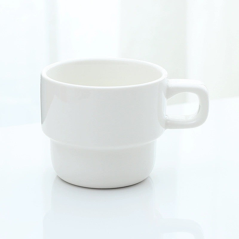 Stackable Ceramic Coffee Mug – 400ml Minimalist Drinking Cup with Handle