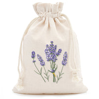 Lavender Print Cotton Drawstring Gift Pouch in Four Designs