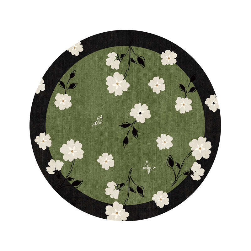 Round Floral Placemat – Green Botanical Table Mat