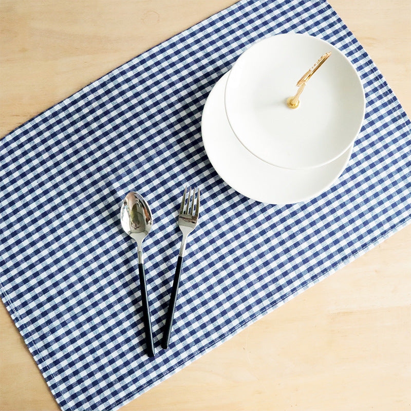40 × 60 cm Cotton Gingham Table Mat – Checkered Placemat for Dining Table, Kitchen, Café, Restaurant, Picnic & Home Decor