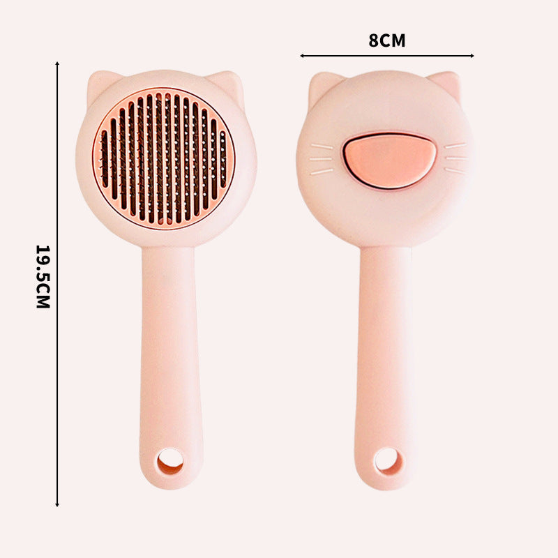 Cat Ear Grooming Brush with Push Button Hair Release