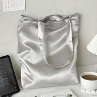 Satin Finish Polyester Tote Bag with Double Shoulder Handles