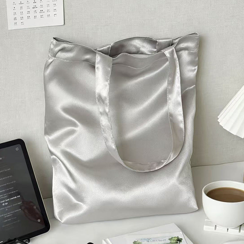 Satin Finish Polyester Tote Bag with Double Shoulder Handles