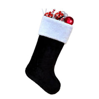 45cm Plush Christmas Stocking with White Faux Fur Cuff
