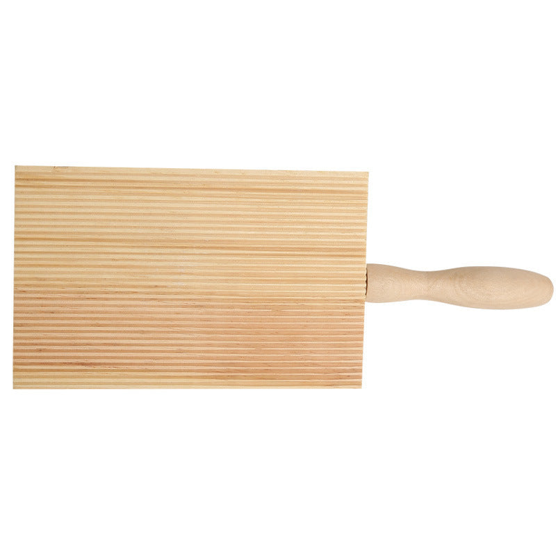 Wooden Gnocchi Board, Natural Wood Pasta Making Tool with Handle