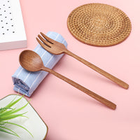 Wholesale Solid Wood Spoon and Fork, Natural Wooden Cutlery