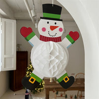 Christmas Honeycomb Paper Hanging Ornament Santa Snowman Festive Party Decoration