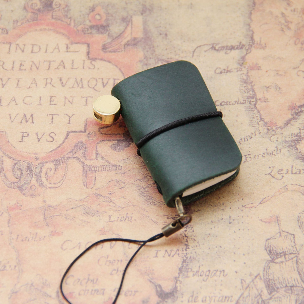 Mini Traveler Notebook Keychain, Vintage Journal Bag Charm
