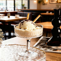 Vintage Ribbed Glass Goblet – Ice Cream, Milkshake & Dessert Cup