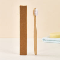 Bamboo Toothbrush with Soft PBT Bristles, Adult Toothbrush with Natural Bamboo Handle