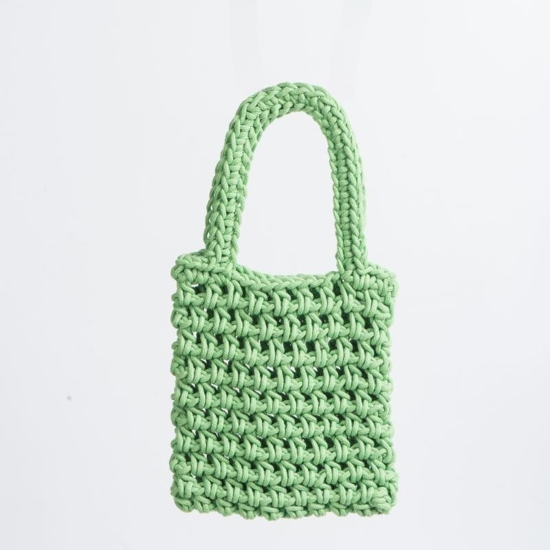 Cotton Rope Crochet Tote Bag – Handmade Woven Shoulder Bag for Summer, Beach, Shopping & Everyday Use