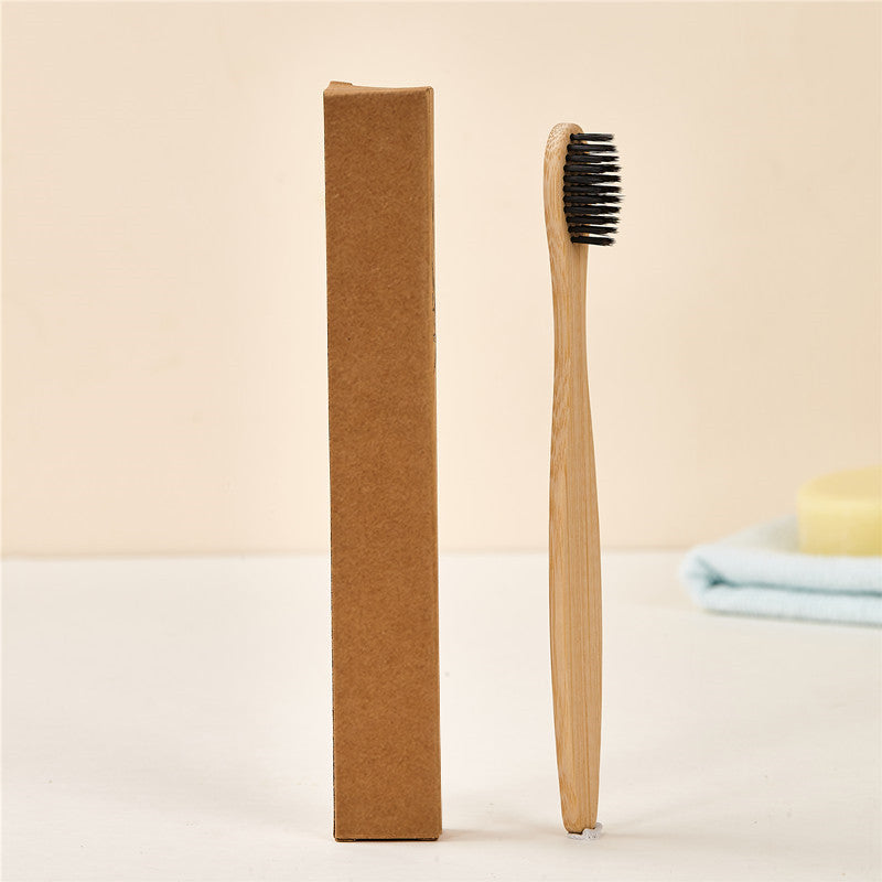 Bamboo Toothbrush with Soft PBT Bristles, Adult Toothbrush with Natural Bamboo Handle