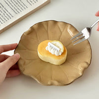 Leaf-Shaped Ceramic Dish, Speckled Small Serving Plate, White or Brown