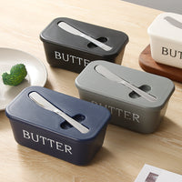 Plastic Butter Dish with Lid and Knife Slot, Countertop Butter Container