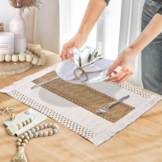 Nordic Cotton Linen Placemat, Table Mat for Dinner Parties, Weddings and Everyday Dining