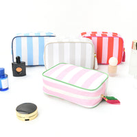 Striped Tassel Cosmetic Bag – Waterproof Travel Toiletry Organizer