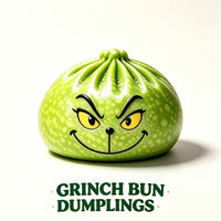 12-Pack Green Christmas Dumpling Squishy Toys, 8.5cm TPR Stress Relief Fidget Toys