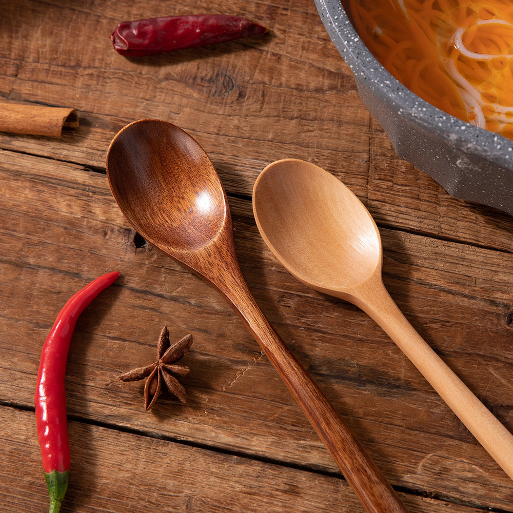 Long Handle Wooden Cooking and Serving Spoon