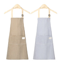Cotton Linen Apron for Women, Cute Sleeveless Kitchen Smock with Front Pocket