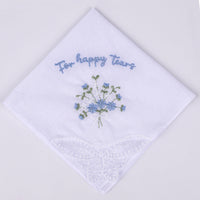 Embroidered Wedding Handkerchief – Cotton Keepsake Gift