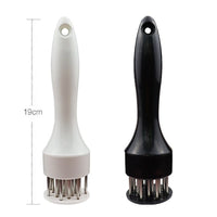 21-Blade Meat Tenderizer Tool – Stainless Steel Needle Steak Tenderizer with Ergonomic Handle, Black or White