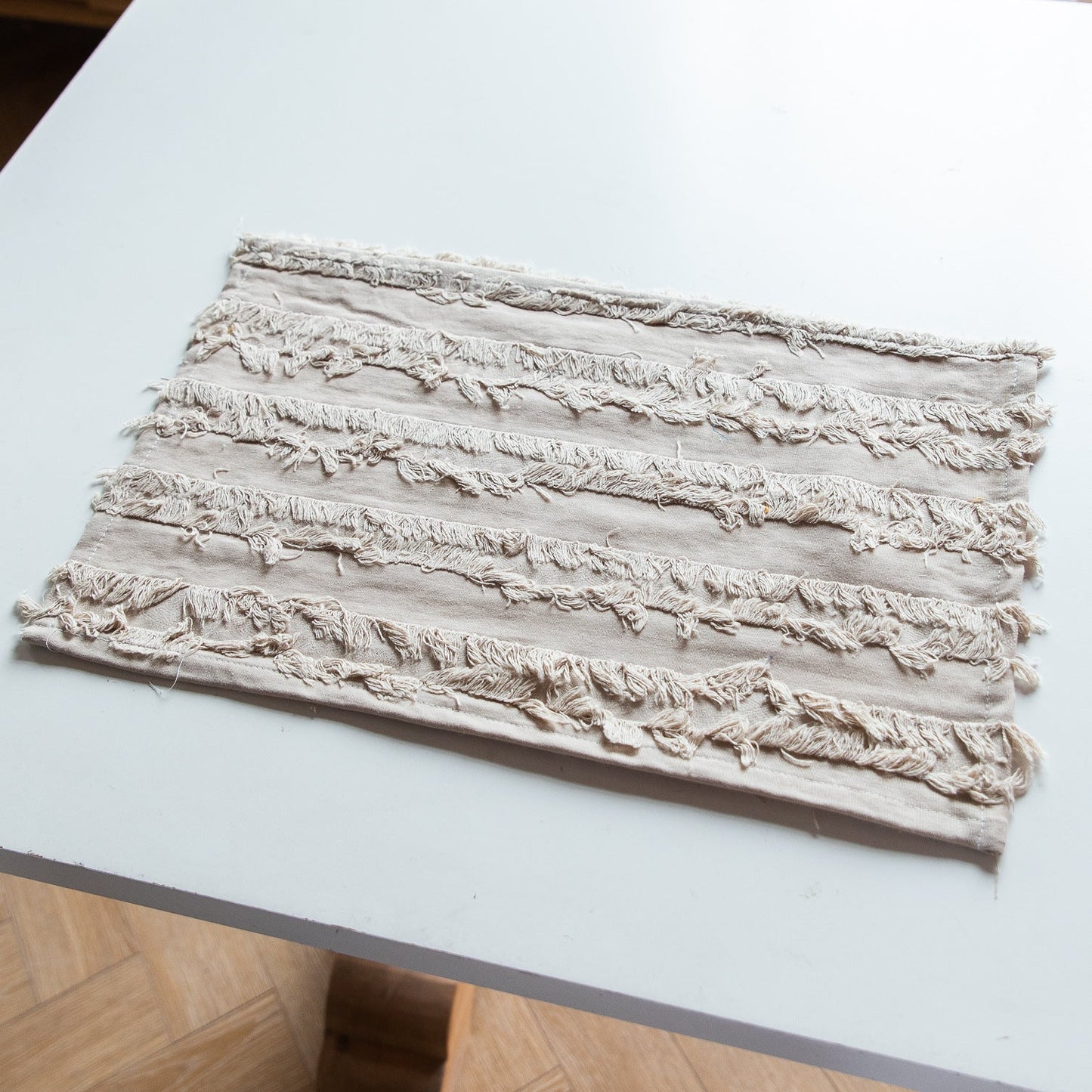Vintage French Placemat, Cotton Linen Dining Mat and Coaster