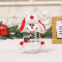Christmas Clear Candy Jar Santa Snowman Reindeer Holiday Gift Container