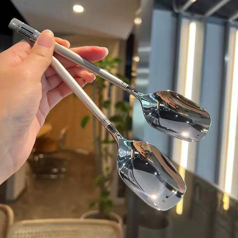 Stainless Steel Square Head Spoon for Rice Soup and Everyday Dining